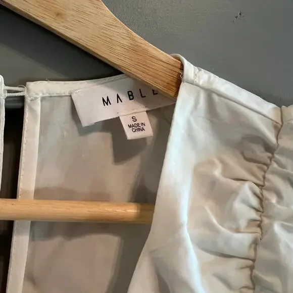 Mable White Ruffle Sleeve Mini Dress Size S - Picture 5 of 8